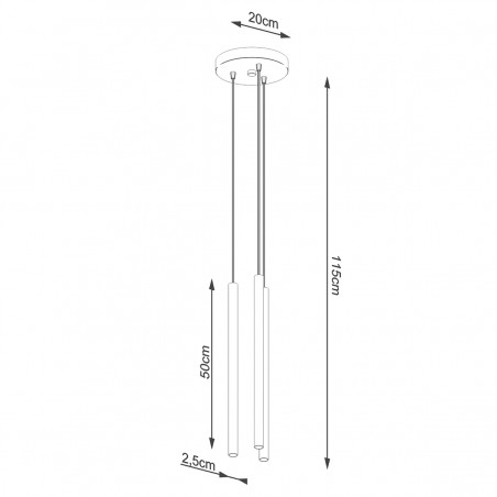 Lampa wisząca PASTELO 3P złota SL.1172 Sollux
