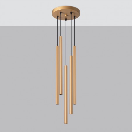 Lampa wisząca PASTELO 5P złota SL.1174 Sollux