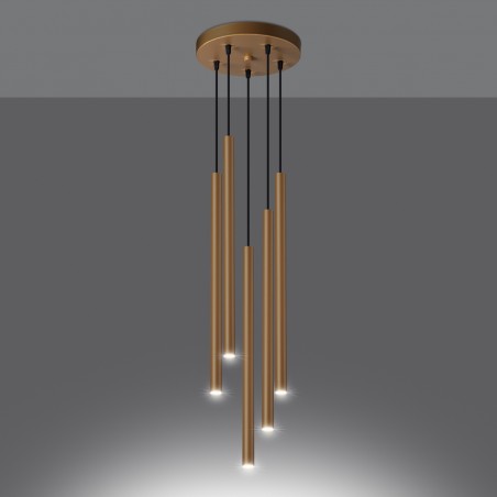 Lampa wisząca PASTELO 5P złota SL.1174 Sollux