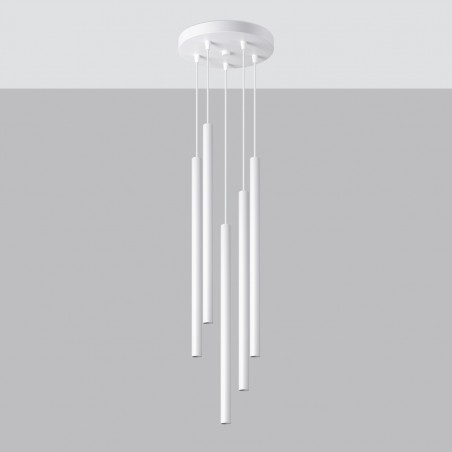 Lampa wisząca PASTELO 5P biała SL.1175 Sollux