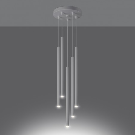 Lampa wisząca PASTELO 5P biała SL.1175 Sollux