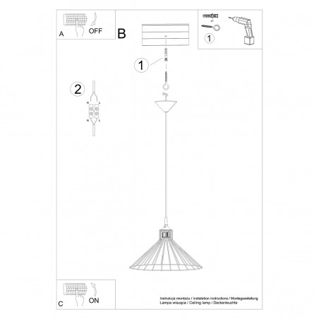 Lampa wisząca EDA SL.1186 Sollux