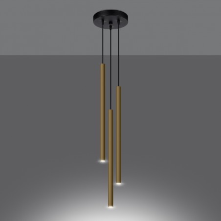 Lampa Wisząca PASTELO 3P złoty połysk SL.1197 Sollux