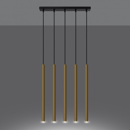 Lampa Wisząca PASTELO 5L złoty połysk SL.1198 Sollux