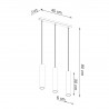 Lampa Wisząca LAGOS 3 złoty połysk SL.1201 Sollux