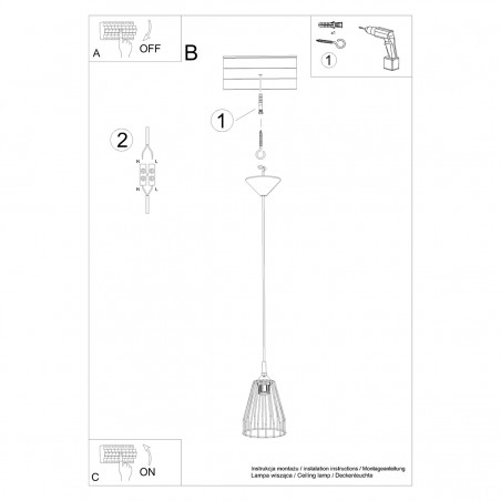 Lampa wisząca LEYO SL.1205 Sollux