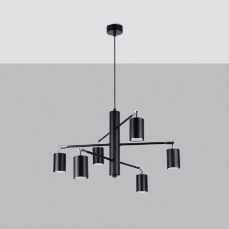 Żyrandol LEMMI 6 czarny SL.1207 Sollux