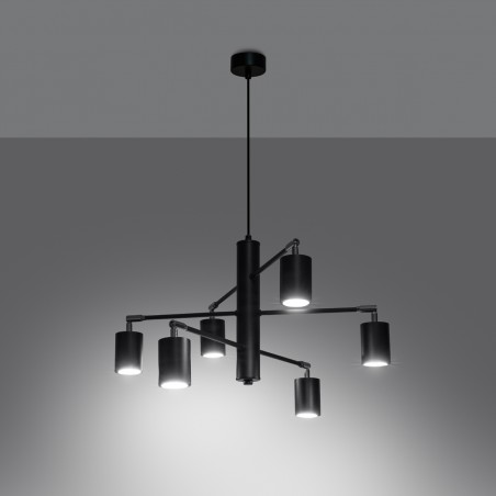 Żyrandol LEMMI 6 czarny SL.1207 Sollux