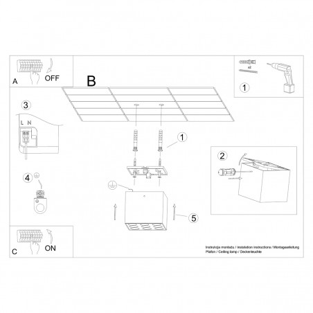 Plafon OZZY czarny LED SL.1211 Sollux