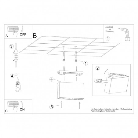 Plafon SOLE czarny LED SL.1212 Sollux