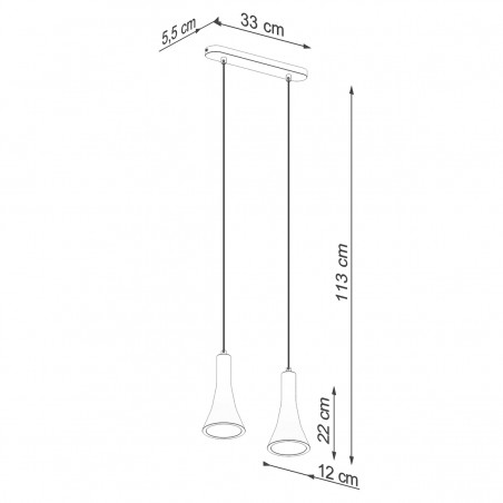 Lampa wisząca REA 2 beton SL.1224 Sollux