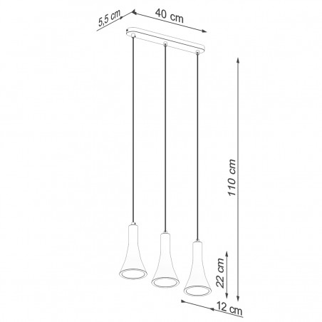 Lampa wisząca REA 3L beton SL.1225 Sollux