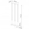 Lampa wisząca REA 3L beton SL.1225 Sollux