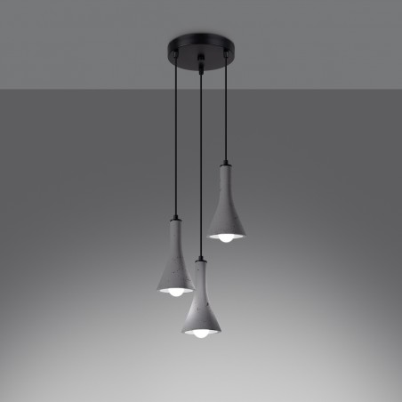 Lampa wisząca REA 3P beton SL.1226 Sollux