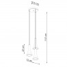 Lampa wisząca REA 3P beton SL.1226 Sollux