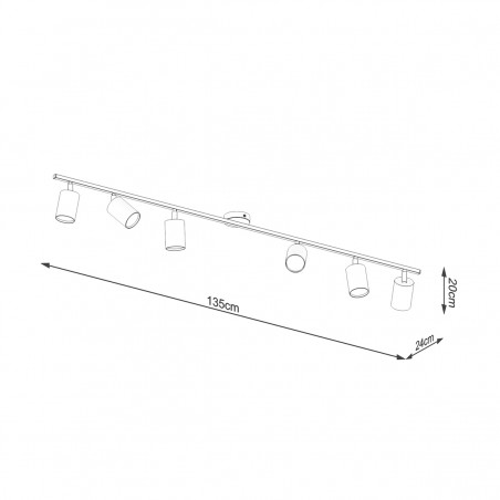 Plafon LEMMI 6L biały SL.1228 Sollux