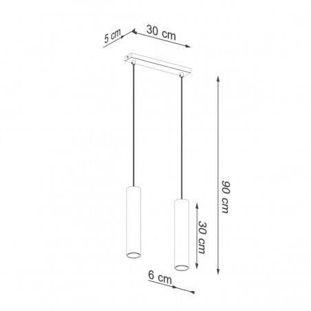 Lampa Wisząca LAGOS 2 złoty połysk SL.1241 Sollux