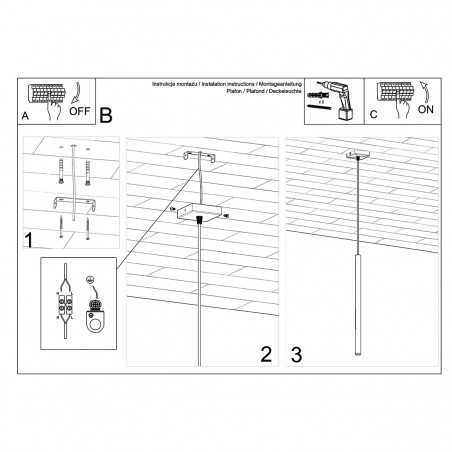 Lampa wisząca PASTELO 1 drewno SL.1266 Sollux