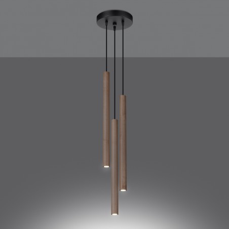 Lampa wisząca PASTELO 3P drewno SL.1268 Sollux