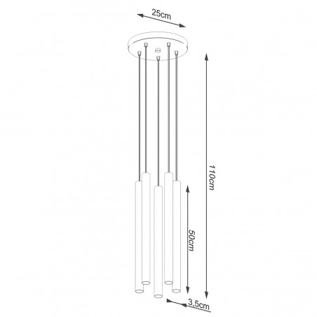 Lampa wisząca PASTELO 5P drewno SL.1270 Sollux