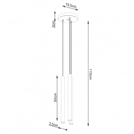 Lampa wisząca PASTELO 3P beton SL.1273 Sollux