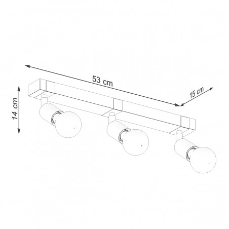 Plafon ZUCA 3 czarny SL.1297 Sollux