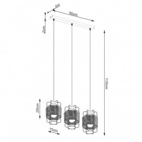 Lampa wisząca GIZUR 3L SL.1301 Sollux