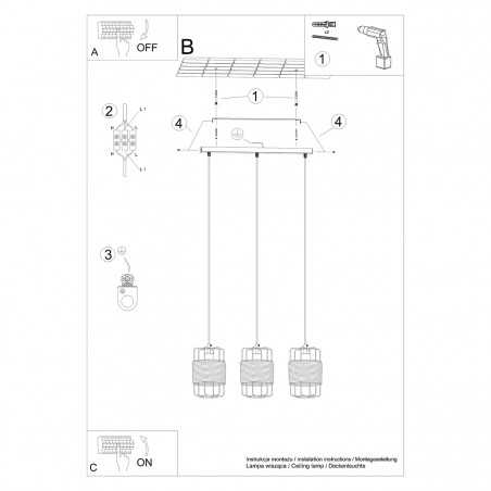 Lampa wisząca GIZUR 3L SL.1301 Sollux