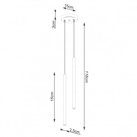 Lampa wisząca PASTELO 2 czarna SL.1304 Sollux