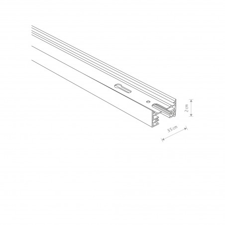 PROFILE RECESSED TRACK 1 METER Czarny