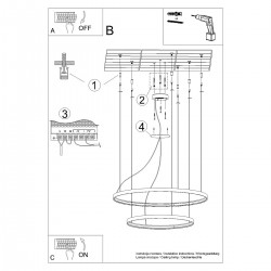 Żyrandol RIO 2 55/78 czarny LED 4000K TH.212 Sollux