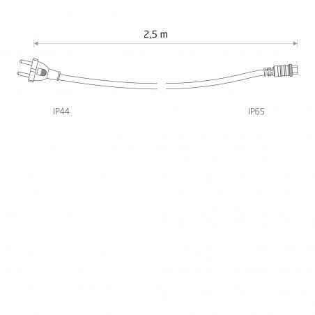 POWER CORD FOR FESTOON LIGHTS Czarny