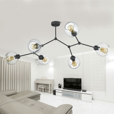 FAIRY LAMPA SUFITOWA 6 PŁ CZARNA  Tk Lighting