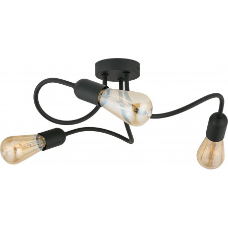 WAVE BLACK LAMPA SUFITOWA 3 PŁ E27  Tk Lighting