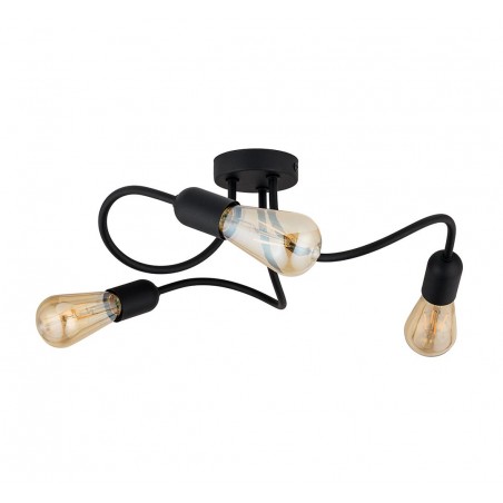 WAVE BLACK LAMPA SUFITOWA 3 PŁ E27  Tk Lighting