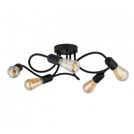 WAVE BLACK LAMPA SUFITOWA 5 PŁ E27  Tk Lighting
