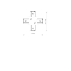 PROFILE RECESSED X CONNECTOR Czarny