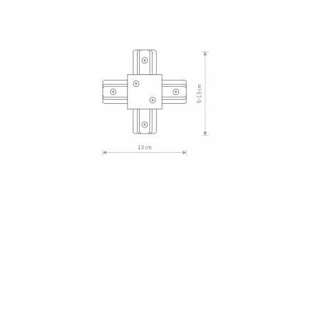 PROFILE RECESSED X CONNECTOR Czarny