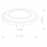 REFLECTOR LENS LED, GU10, ES111, 9W Czarny 9W