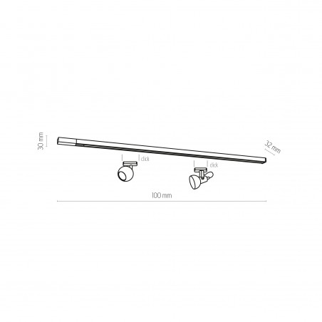 TRACER LISTWA TRÓJOBWODOWY 1 M WHITE  Tk Lighting