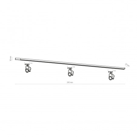 TRACER LISTWA TRÓJOBWODOWY 1 M BLACK  Tk Lighting