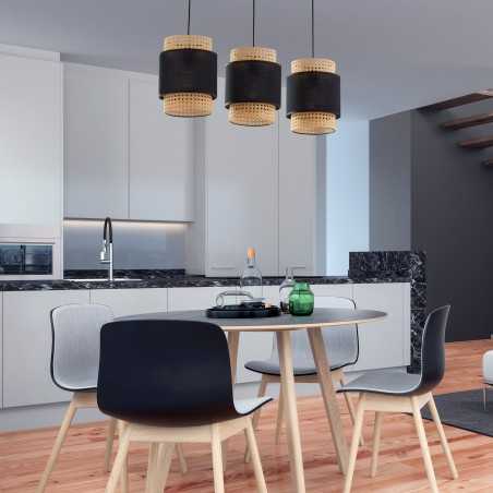 BOHO BLACK LAMPA WISZĄCA 3 PŁ LISTWA Tk Lighting
