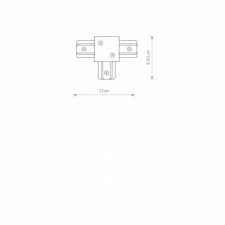 PROFILE RECESSED T CONNECTOR Czarny