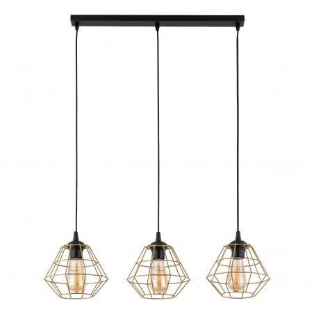 DIAMOND NEW BLACK/GOLD LAMPA WISZĄCA 3 PL LISTWA  Tk Lighting
