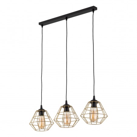 DIAMOND NEW BLACK/GOLD LAMPA WISZĄCA 3 PL LISTWA  Tk Lighting