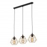 DIAMOND NEW BLACK/GOLD LAMPA WISZĄCA 3 PL LISTWA  Tk Lighting
