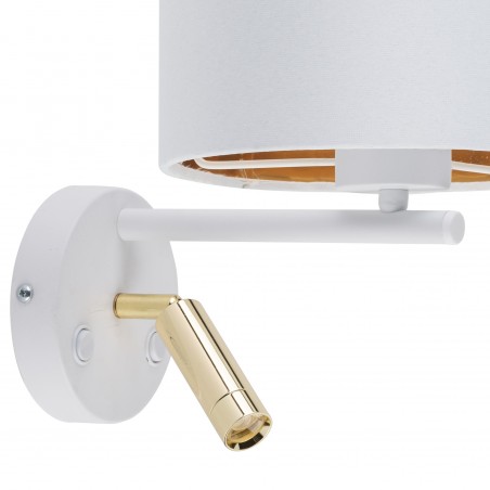 HILTON WHITE/GOLD KINKIET 2 PŁ E_27 + G_9  Tk Lighting