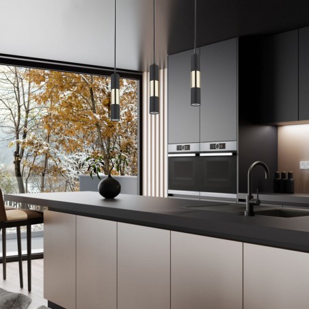 VIVIEN BLACK/GOLD LAMPA WISZĄCA 3 PŁ LISTWA  Tk Lighting