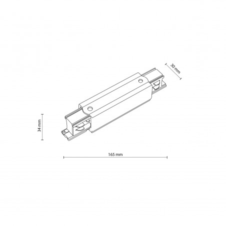 TRACER PROSTY TRÓJOBWODOWY BIAŁY Z PODŁĄCZENIEM ZASILAJĄCYM  Tk Lighting