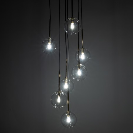 NILOS BLACK / GOLD LAMPA WISZĄCA 7  Tk Lighting